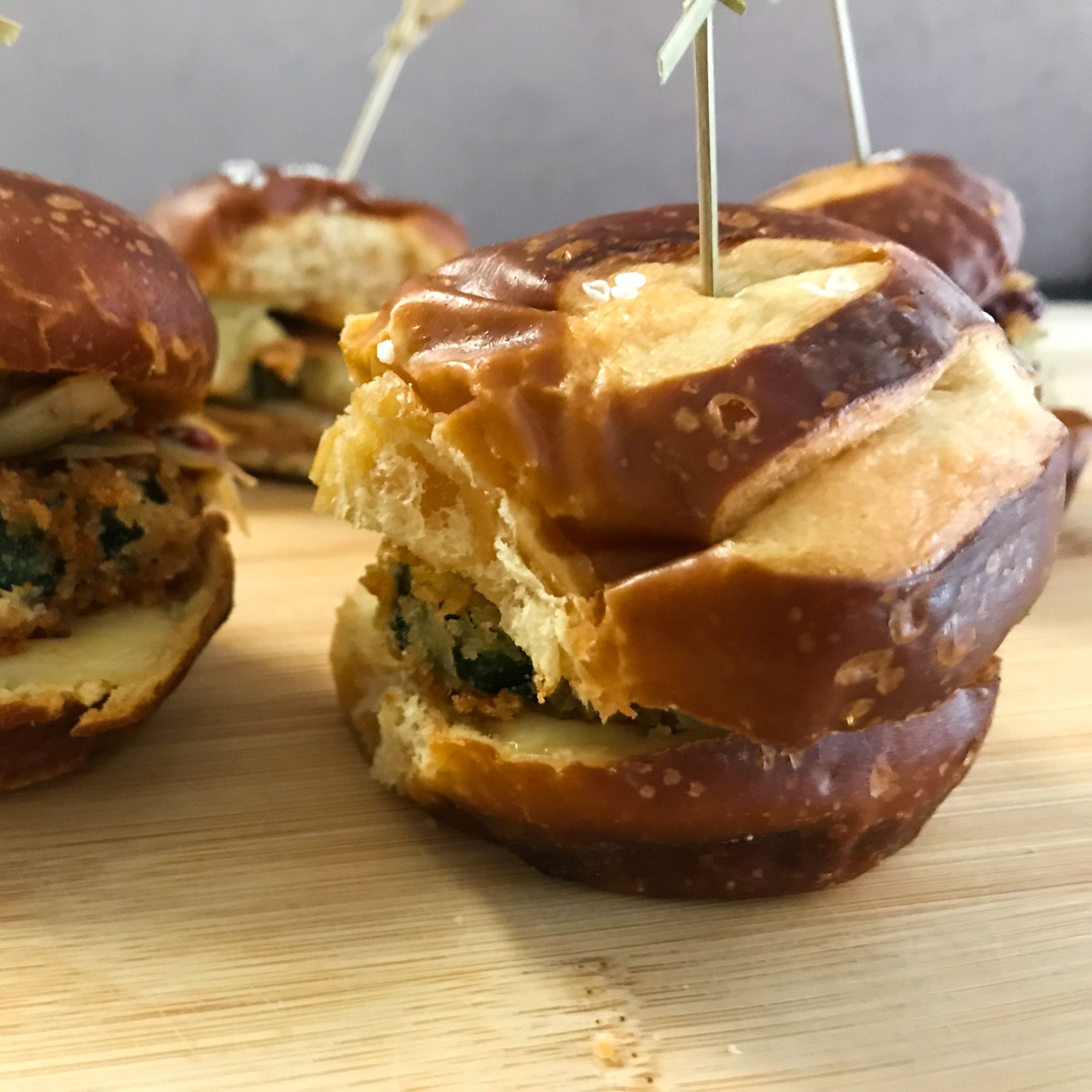 Zucchini sliders on a board | my curated tastes