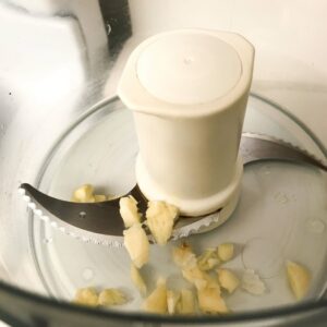 garlic in food processor.