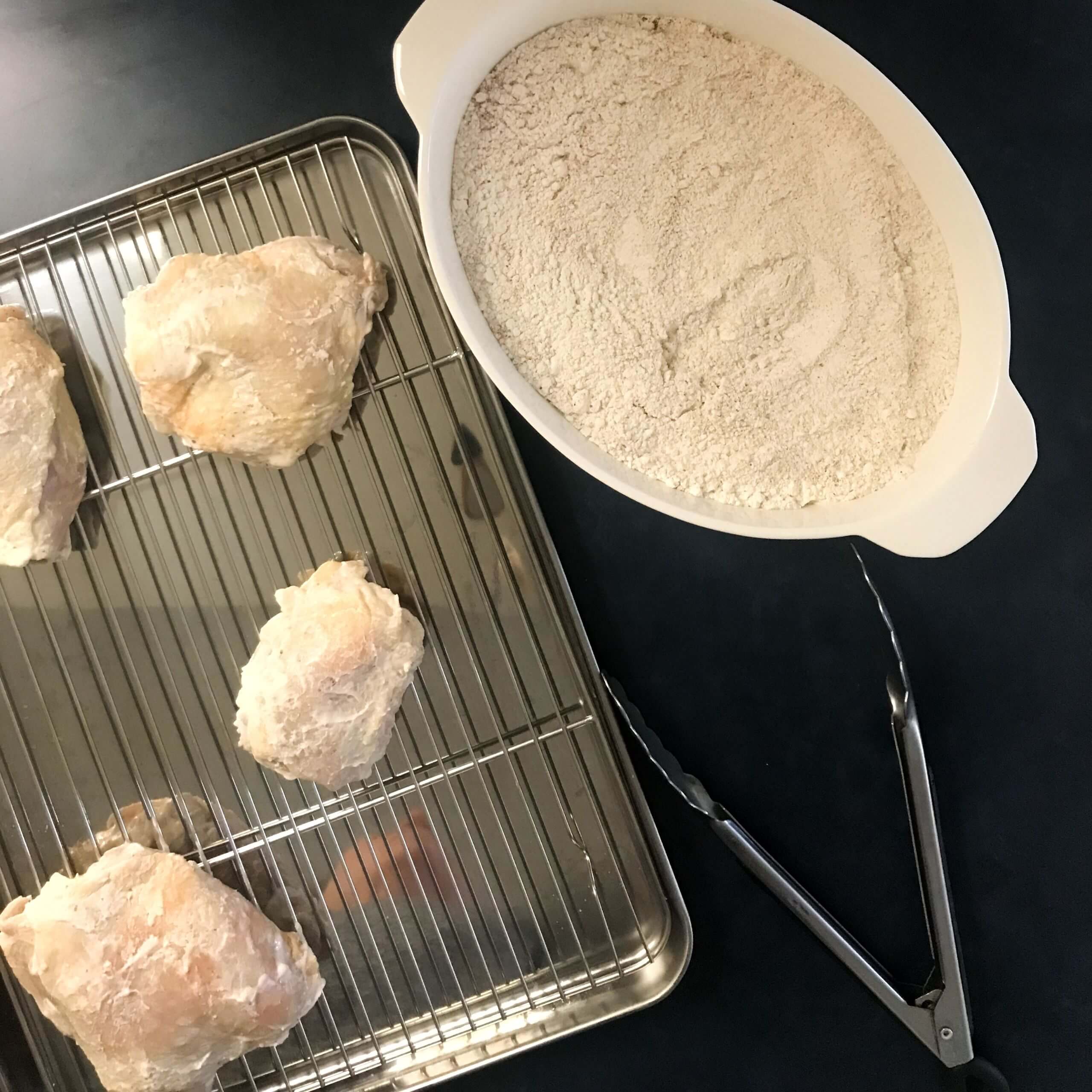 chicken to be added on flour