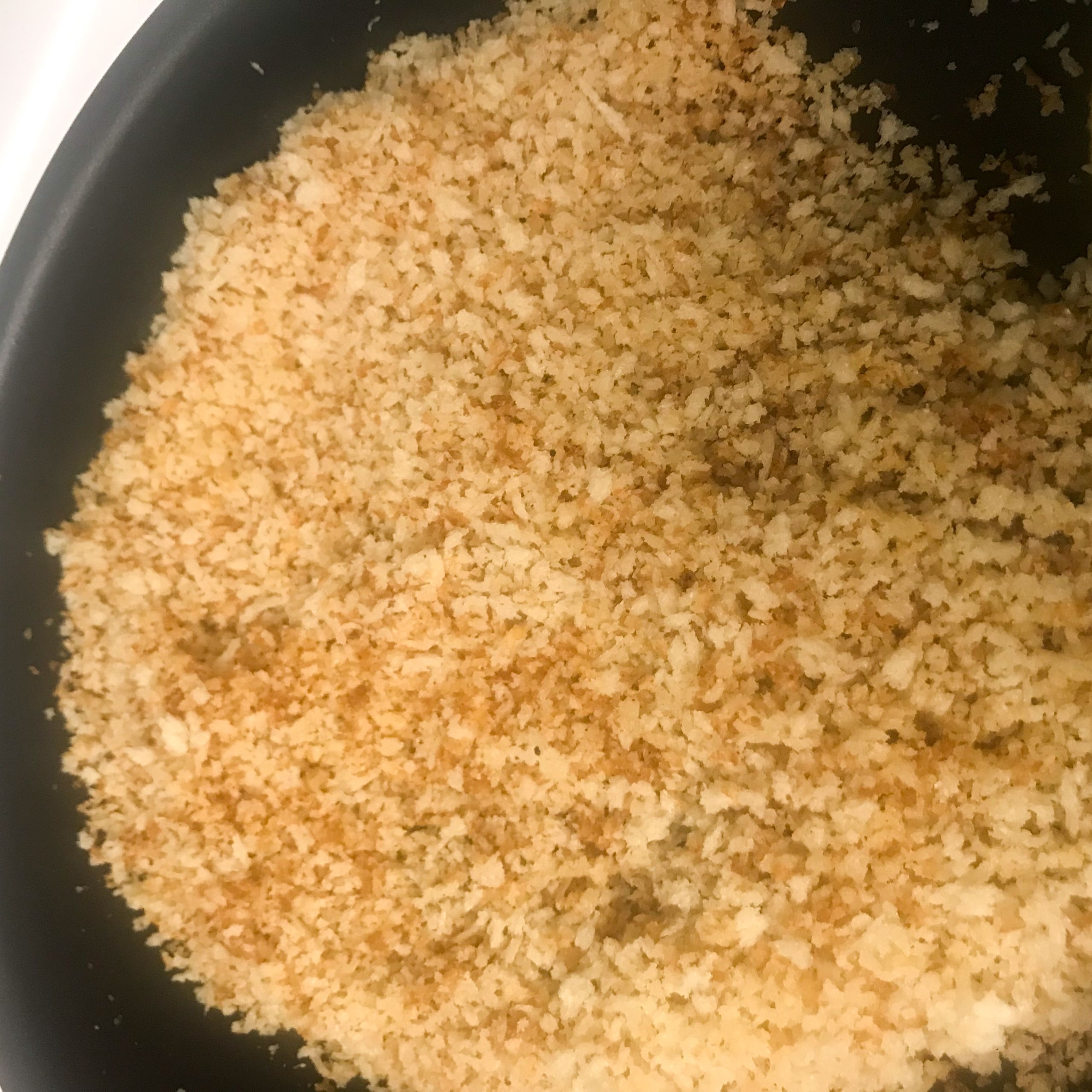 the panko mix toasted in skillet
