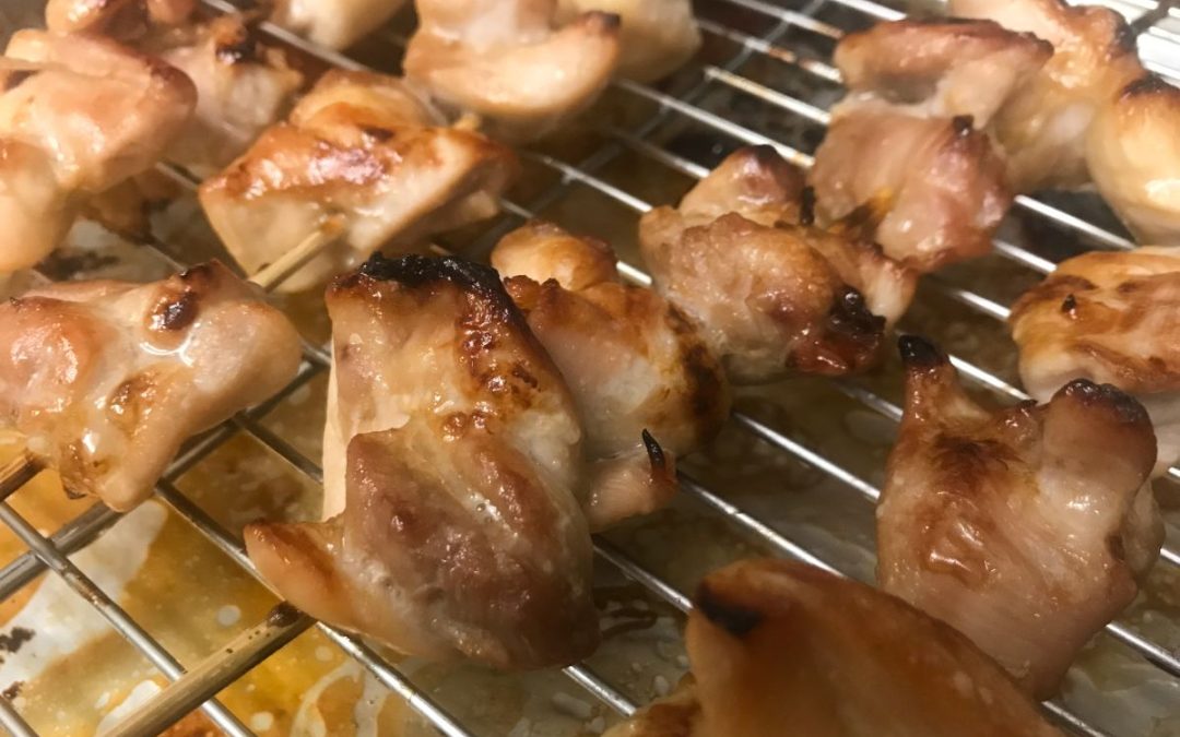 chicken yakitori on skewers