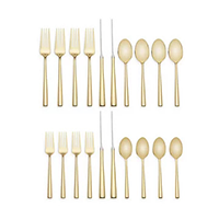 gold toned flatware.