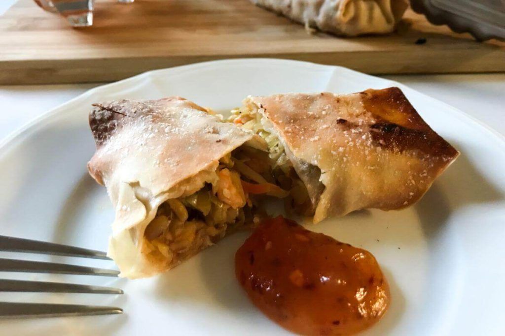 Baked Shrimp Egg Rolls.