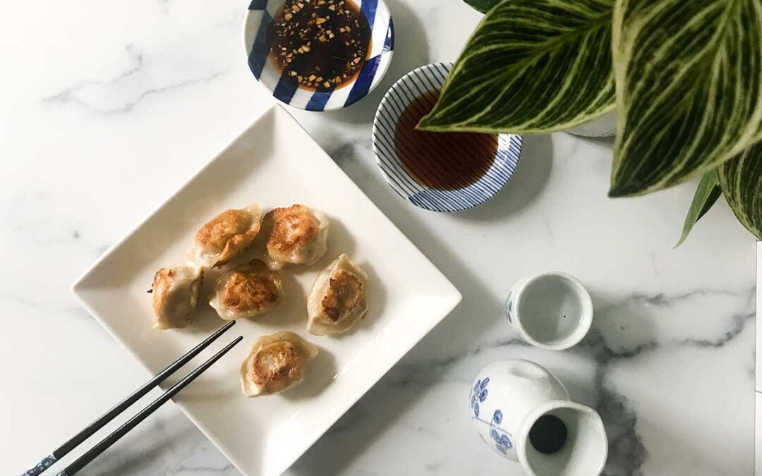 Pan-Fried-Dumplings-with-Two-Dipping-Sauces-Featured