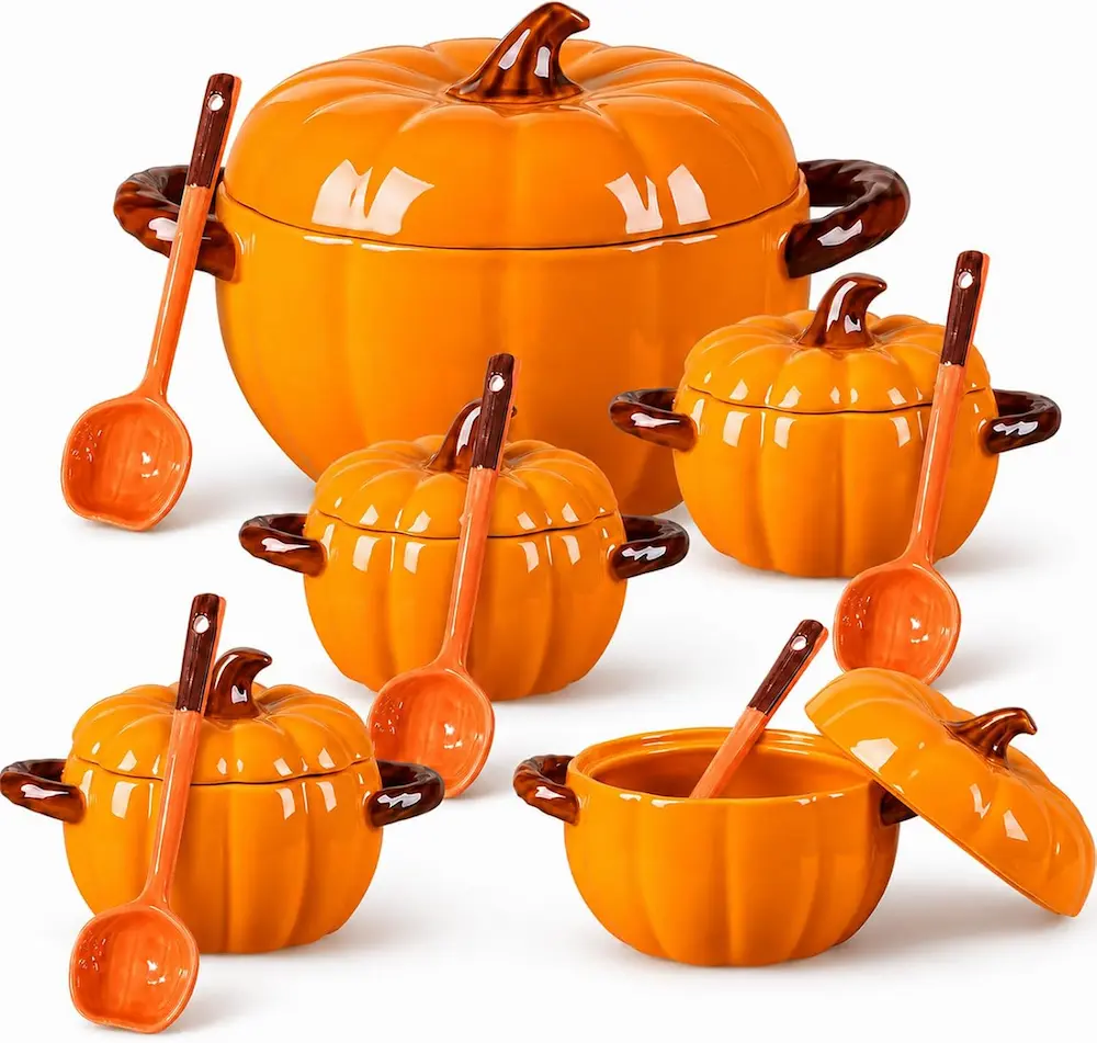 set of five pumpkin.