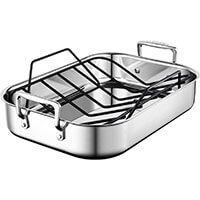 Steel roasting pan