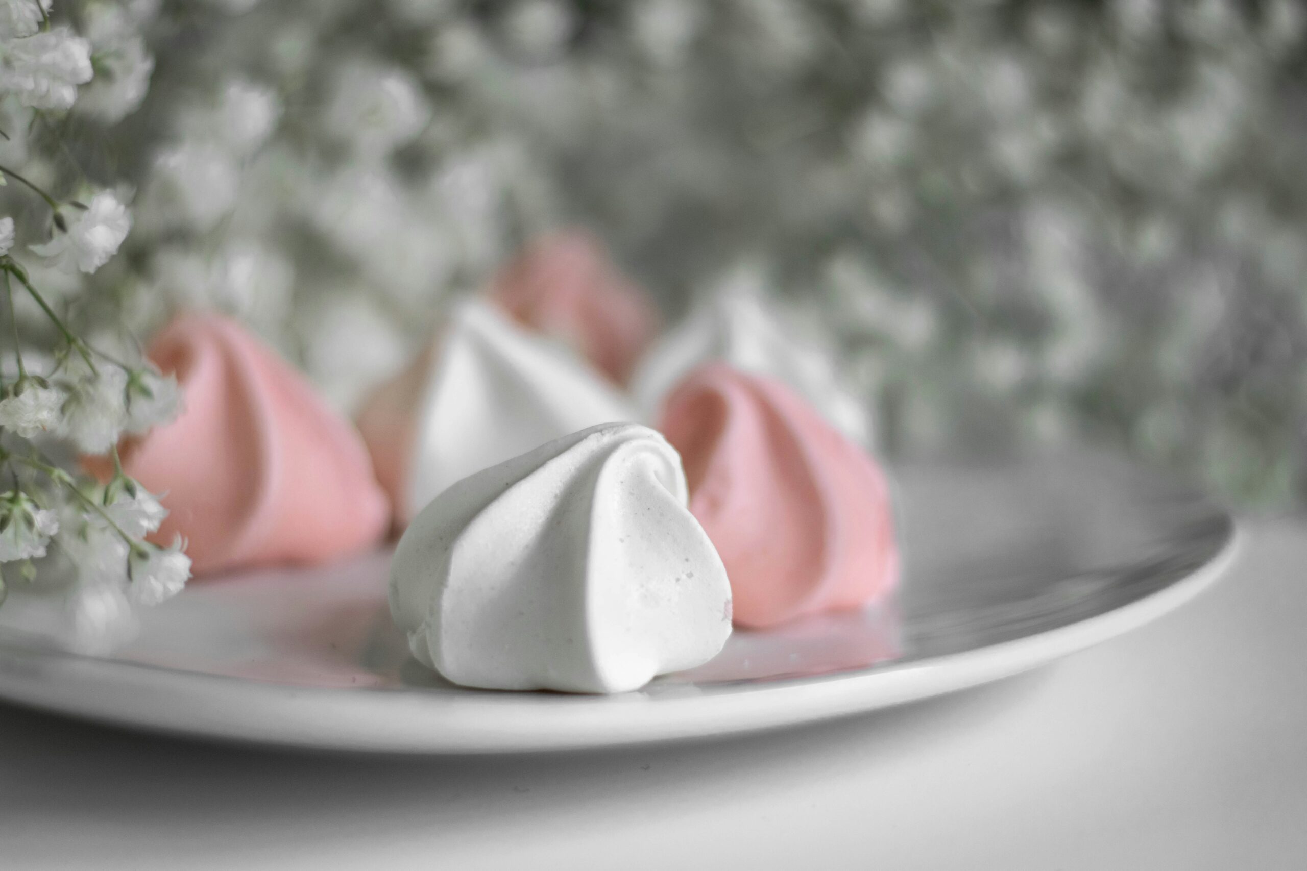 plate of sugar free meringue cookies.