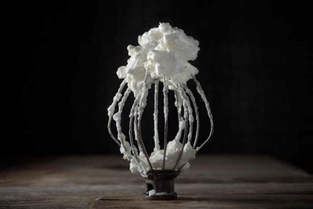 whipped cream on beaters.