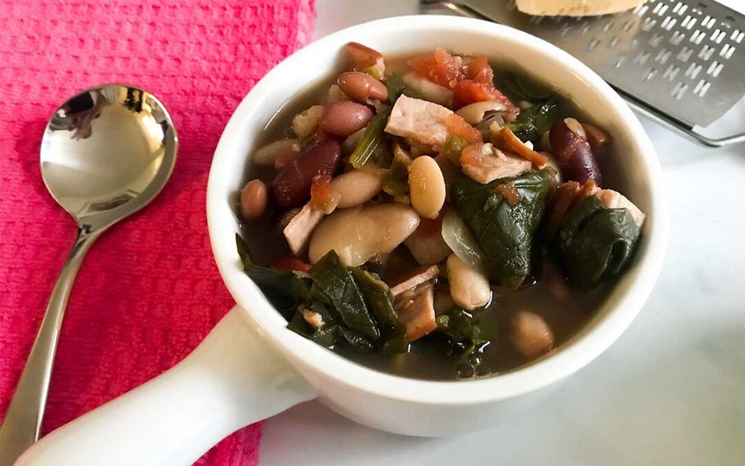 15 Bean Soup with Spinach and Canadian Ham