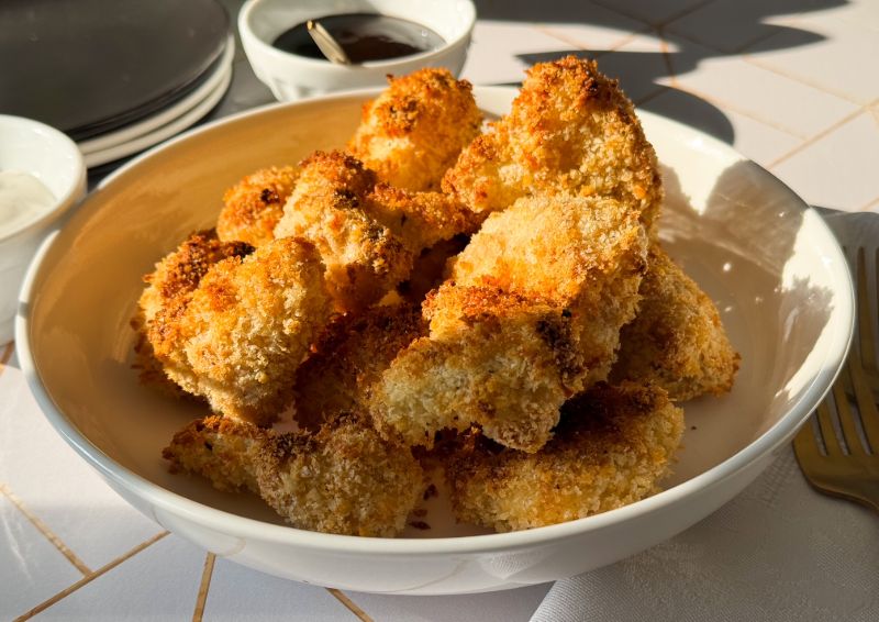 bowl of crispy cauliflower bites.