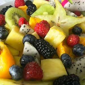 Exotic Fruit Salad with Honey Lime Dressing