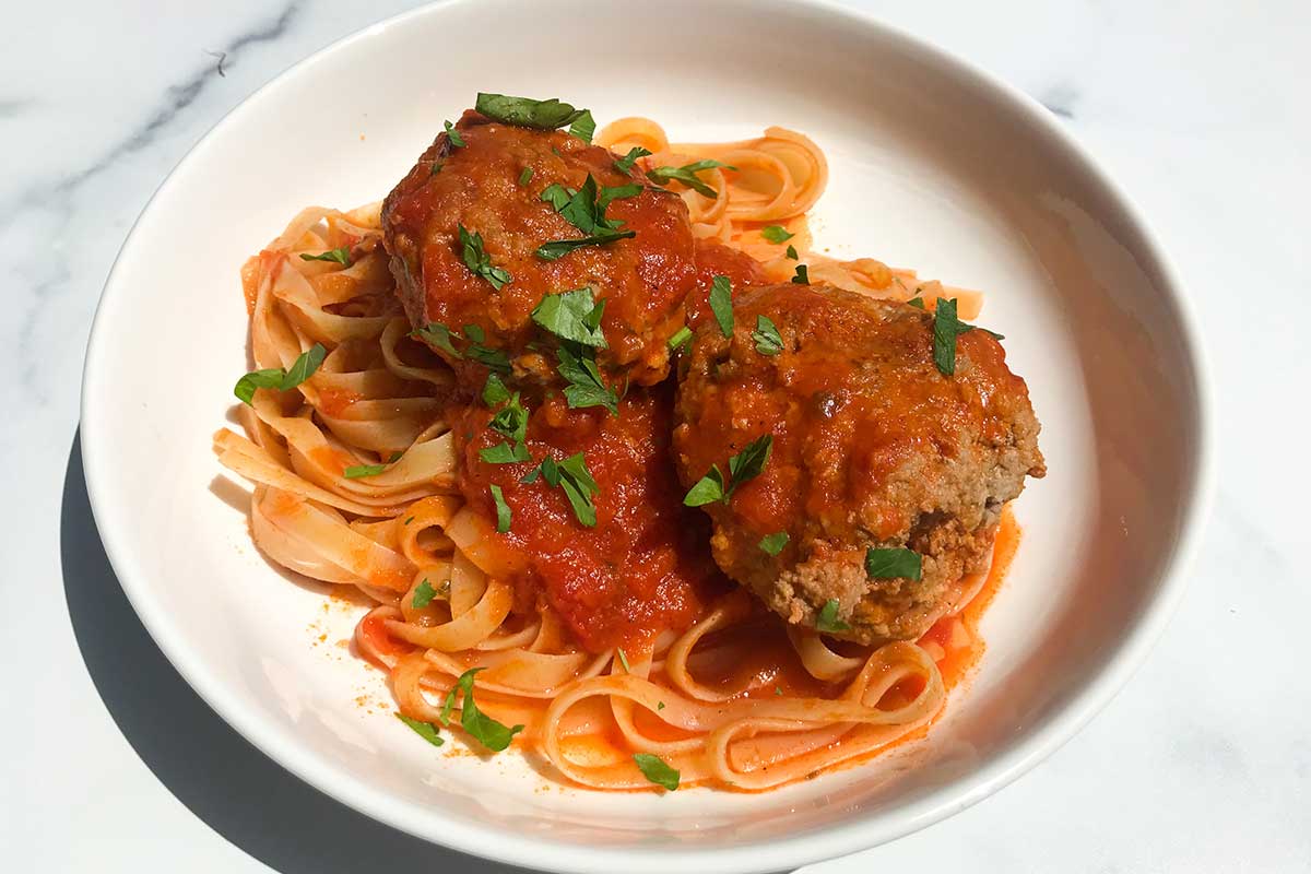 ThreeMeat Meatballs and Tagliatelle » My Curated Tastes