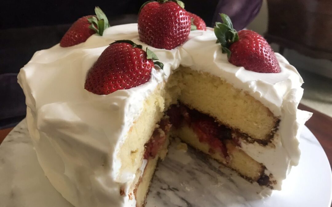 STRAWBERRY shortcake with slice cut | mycuratedtastes