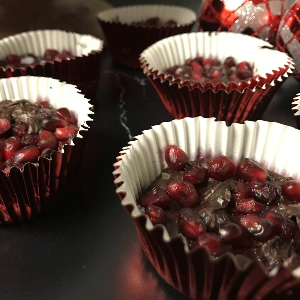 Dark Chocolate & Pomegranate Cups.