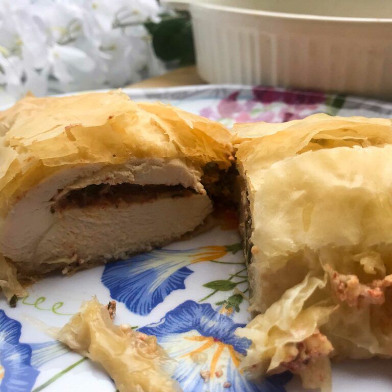Greek Stuffed Chicken Breast in Phyllo | My Curated Tastes