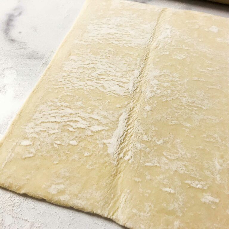 rolled out puff pastry square.