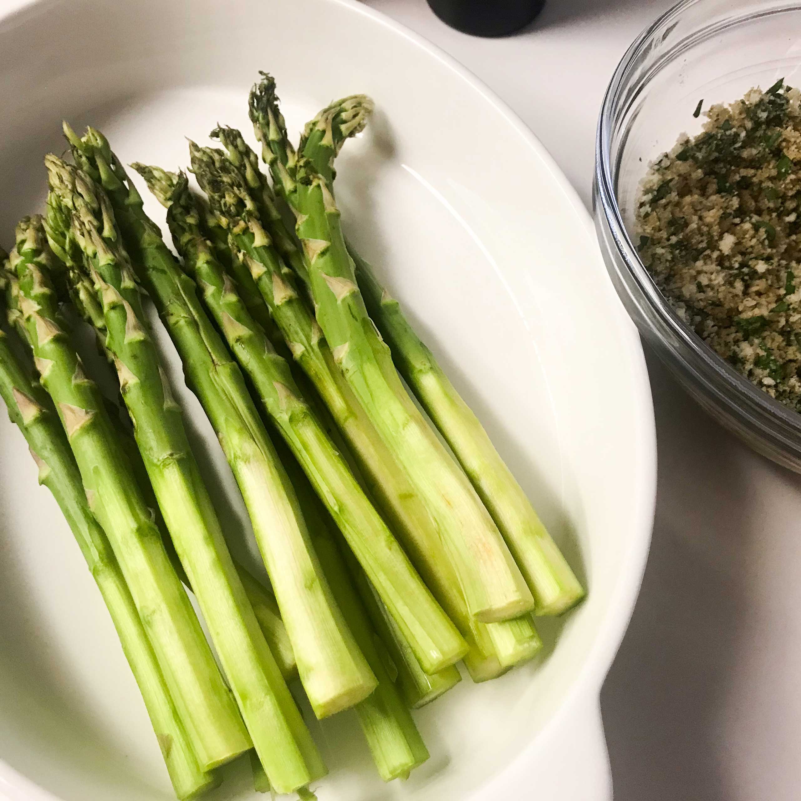 Roasted Asparagus with Toasted Breadcrumbs and Almonds | My Curated Tastes