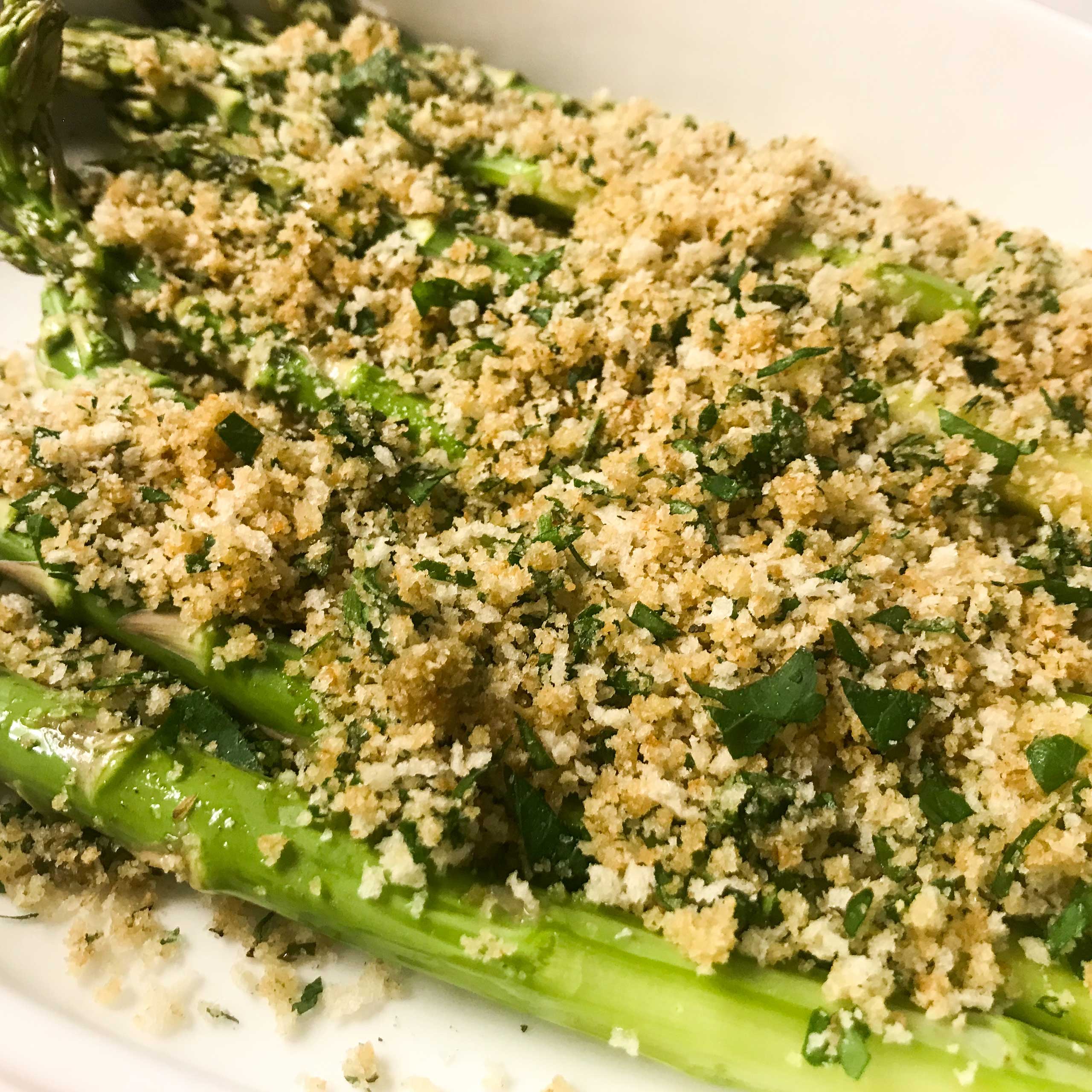 Roasted Asparagus with Toasted Breadcrumbs and Almonds | My Curated Tastes