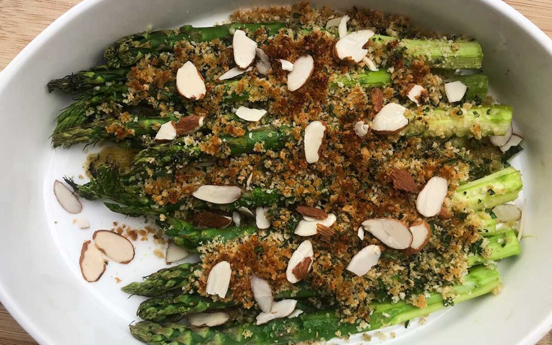 Roasted Asparagus with Toasted Breadcrumbs and Almonds