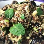 Fig, Almond & Mint Quinoa Salad with Lemon Honey Vinaigrette | My Curated Tastes