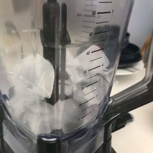 blender filled with ice.