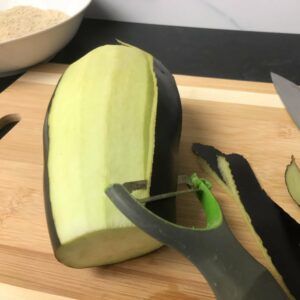 peeled eggplant.