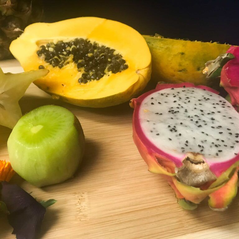 cut exotic fruits