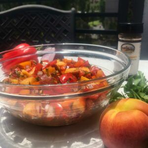 Hatch Chili Salsa with Peaches | My Curated Tastes