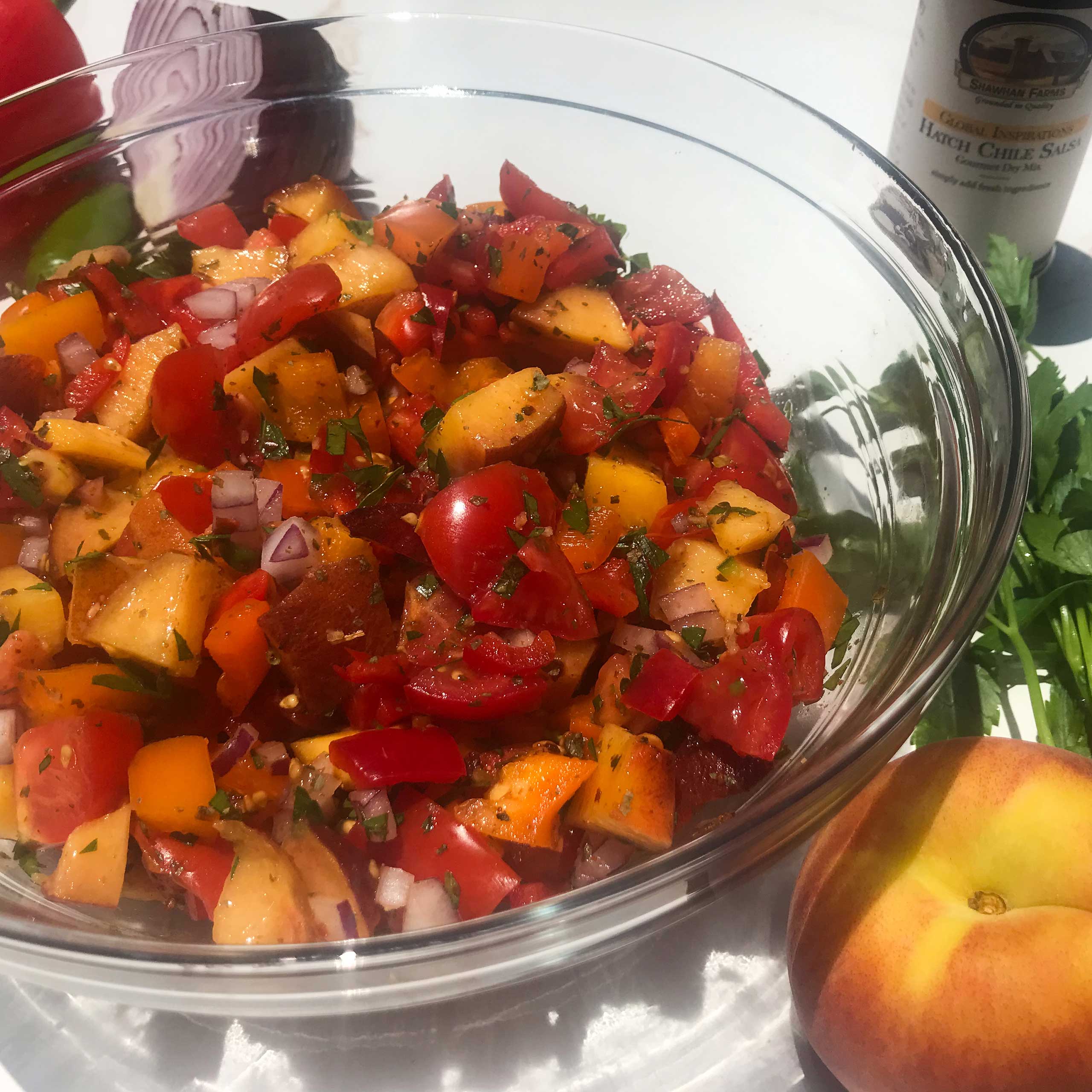 Hatch Chili Salsa with Peaches | My Curated Tastes