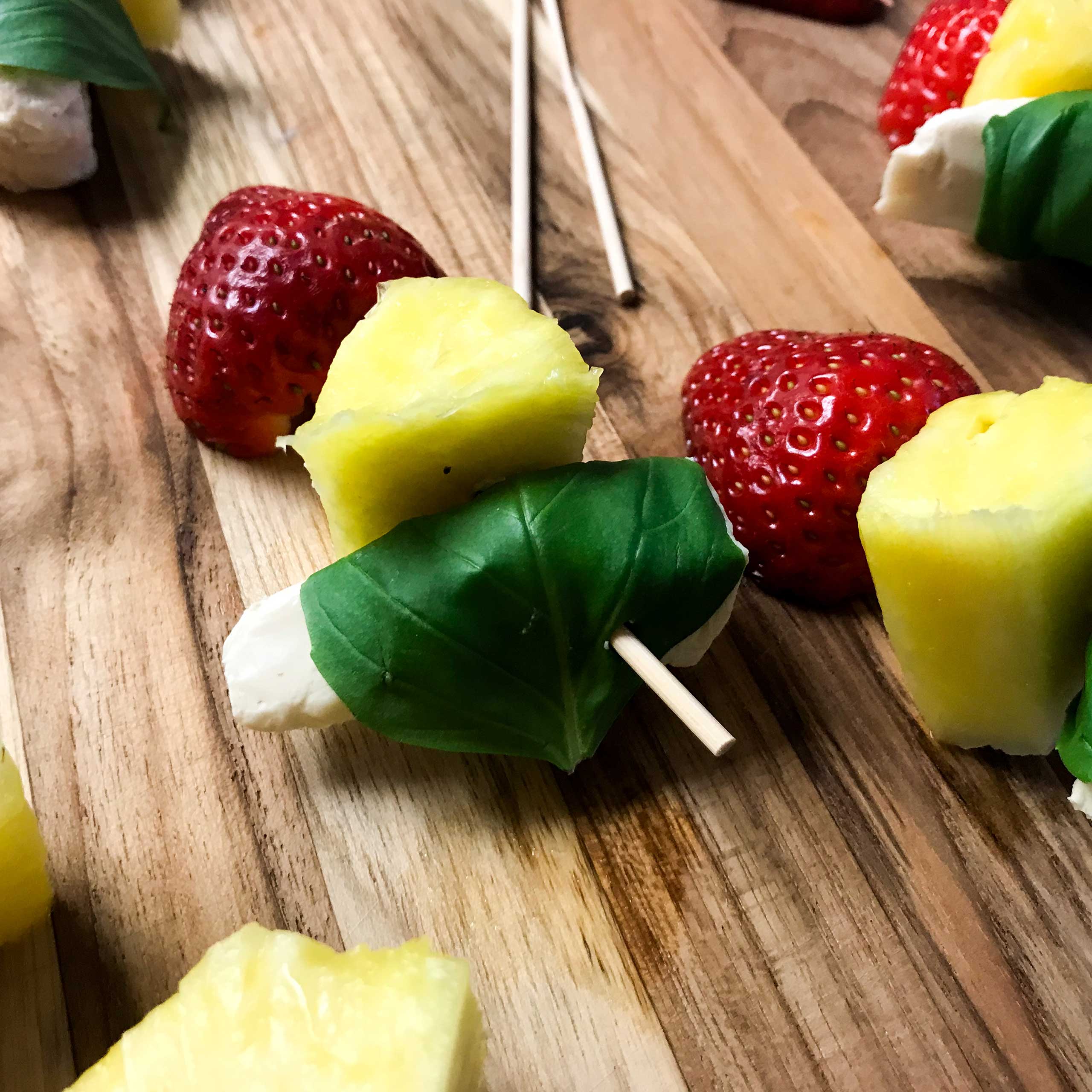 Pineapple, Strawberry & Basil Bites | My Curated Tastes