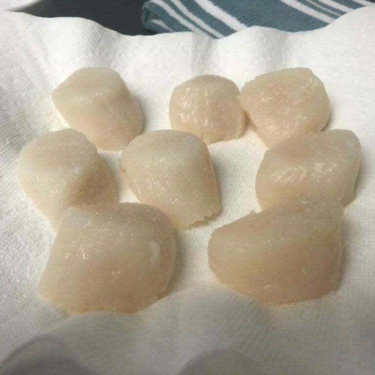 salted raw scallops.