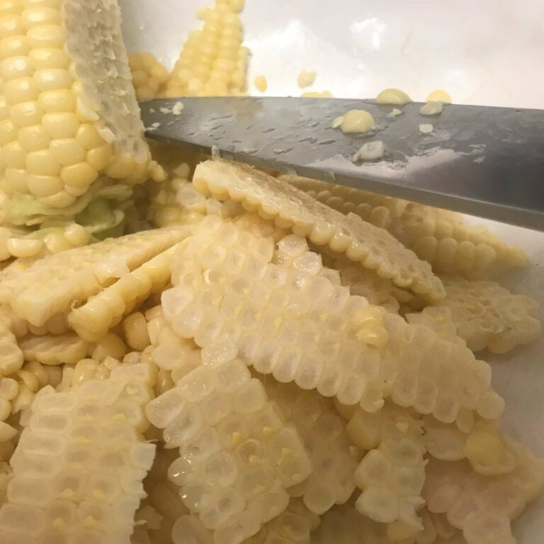 cut corn off the cob.
