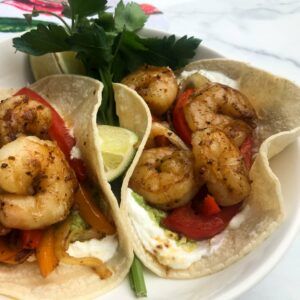 Shrimp Fajitas With Fresh Guacamole | My Curated Tastes