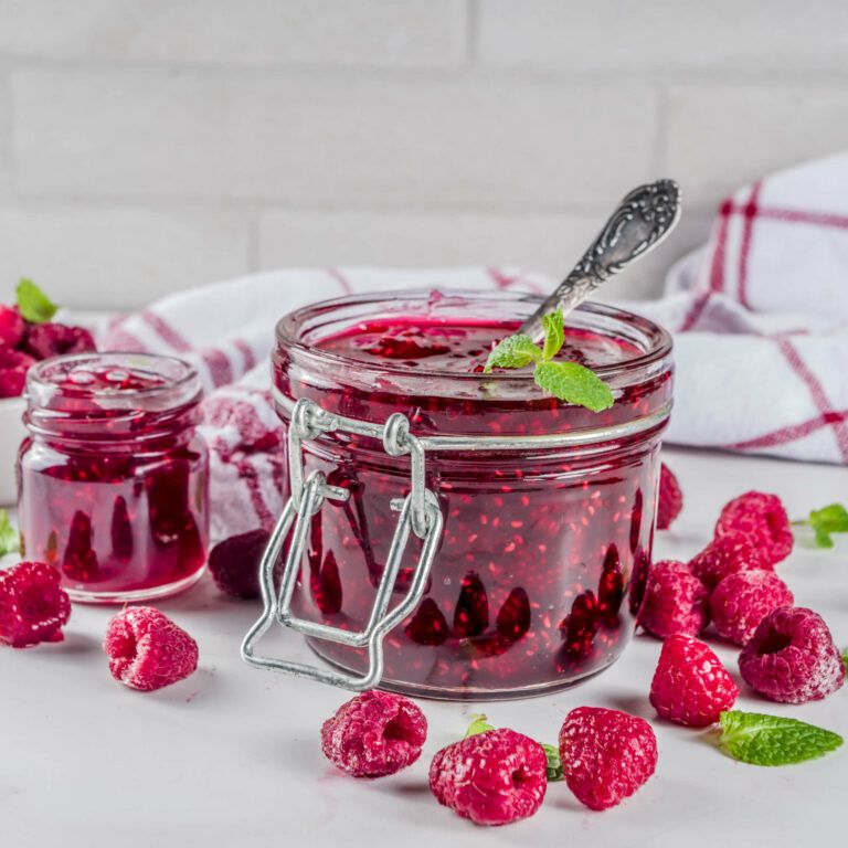 jarred sugar free raspberry jam.