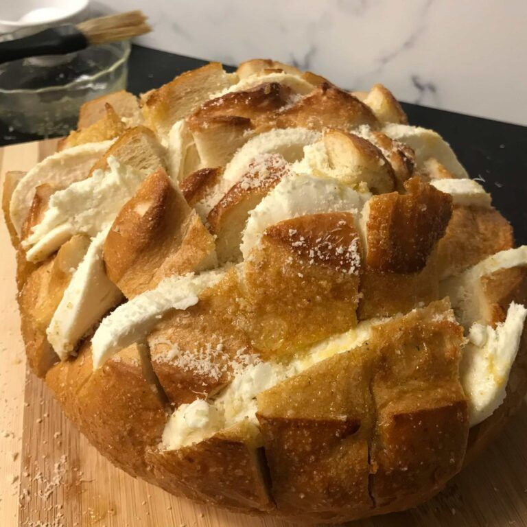 loaf of stuffed cheesy bread