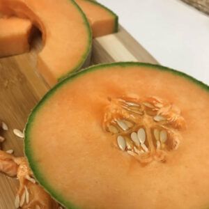 cantaloupe cut in half