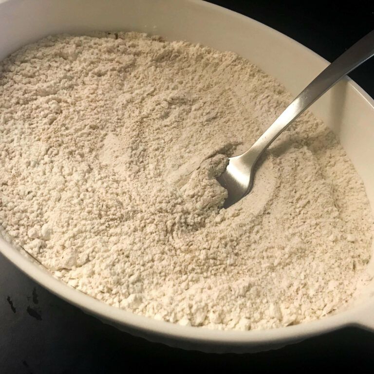 seasoned flour in a dish