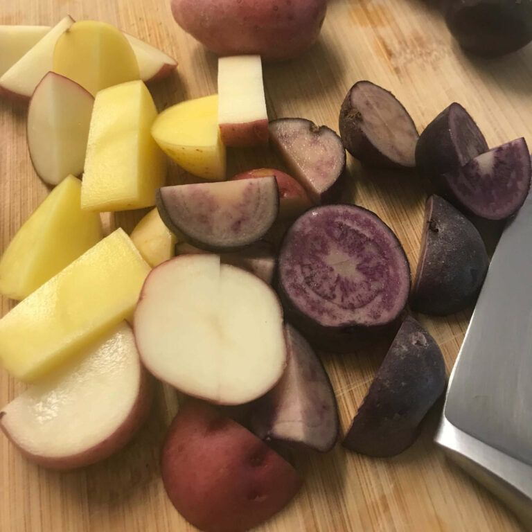 cut potatoes