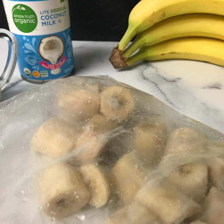 frozen bananas in a bag.