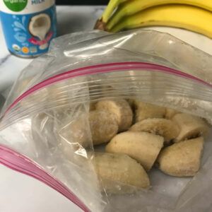 frozen bananas in a bag.