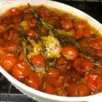 roasted tomatoes in olive oil cooked in the oven