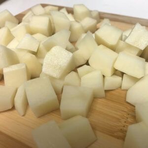 chopped raw potatoes