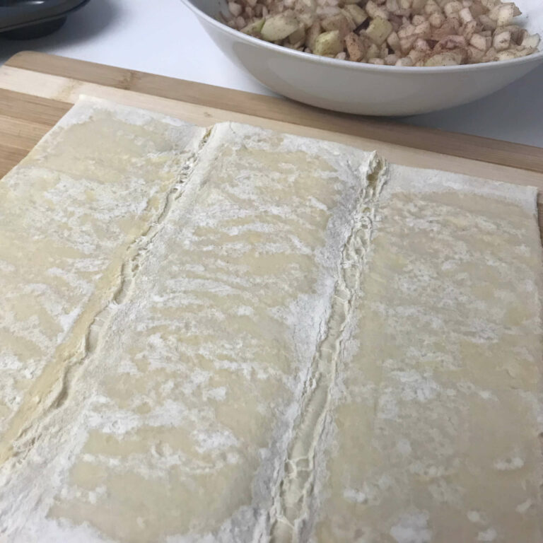 rolled out puff pastry.