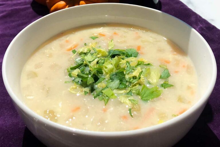 bowl of avgolemono soup