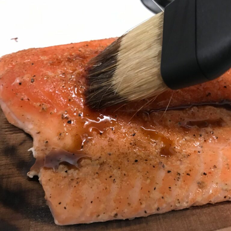 brush glaze on salmon