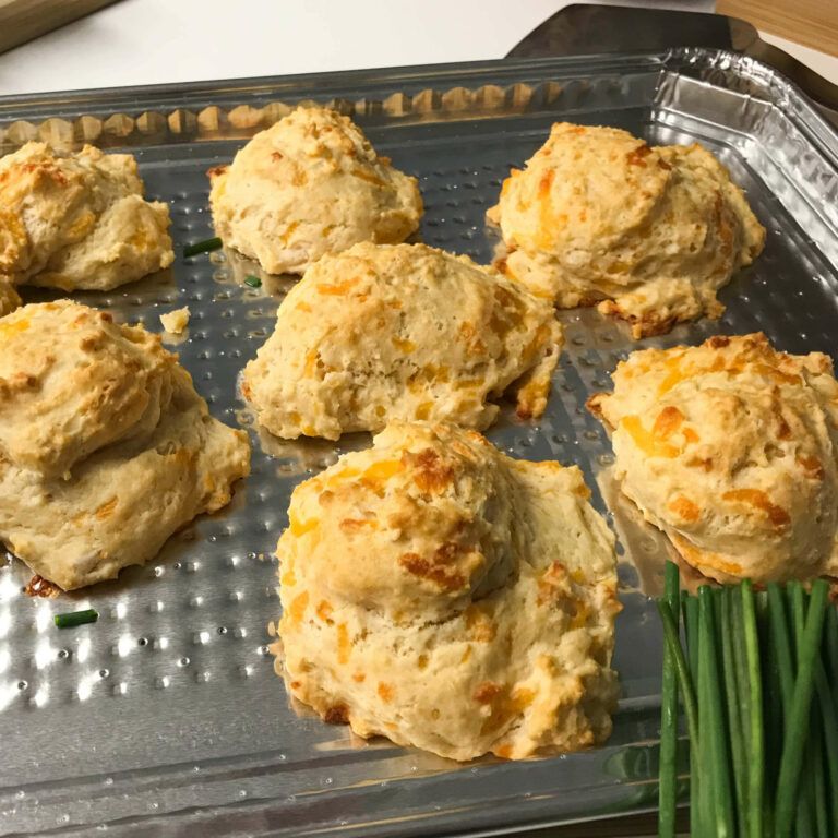 baked biscuits on a baking sheet