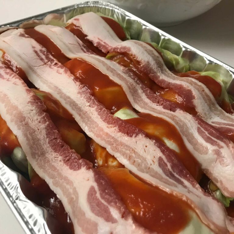 bacon topped cabbage rolls