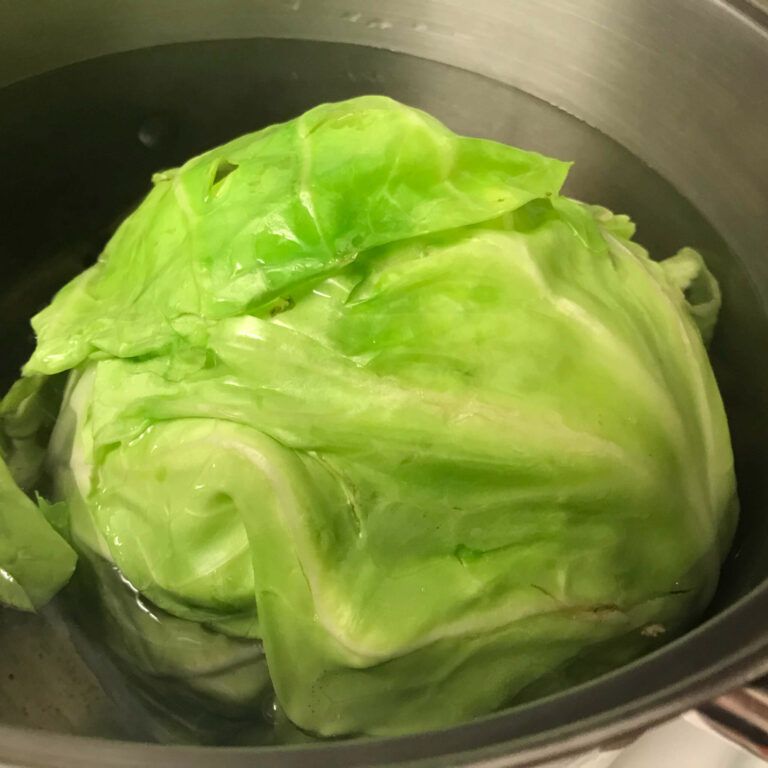 cabbage boiling in pot