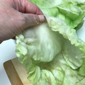 peeling cabbage leaves apart