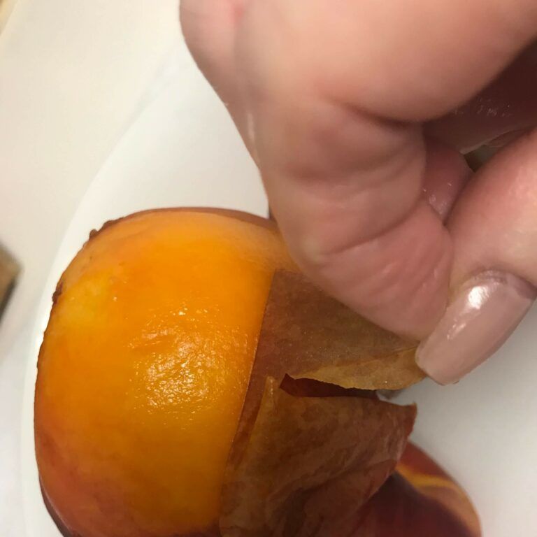 peeling a peach